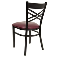 HERCULES Series Black ''X'' Back Metal Restaurant Chair