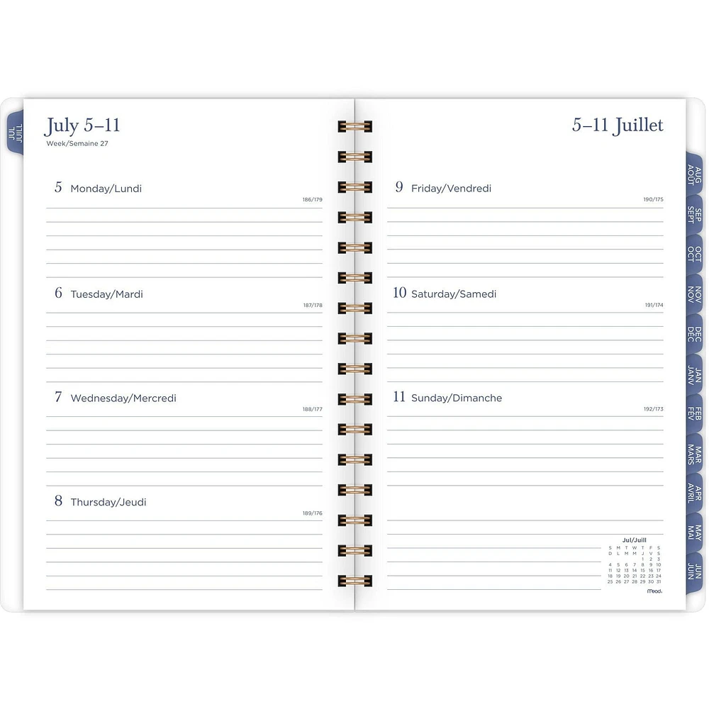 Mead Navy Laguna Small Planner