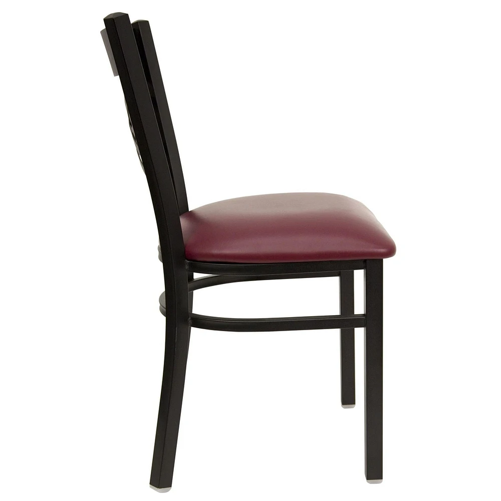 HERCULES Series Black ''X'' Back Metal Restaurant Chair