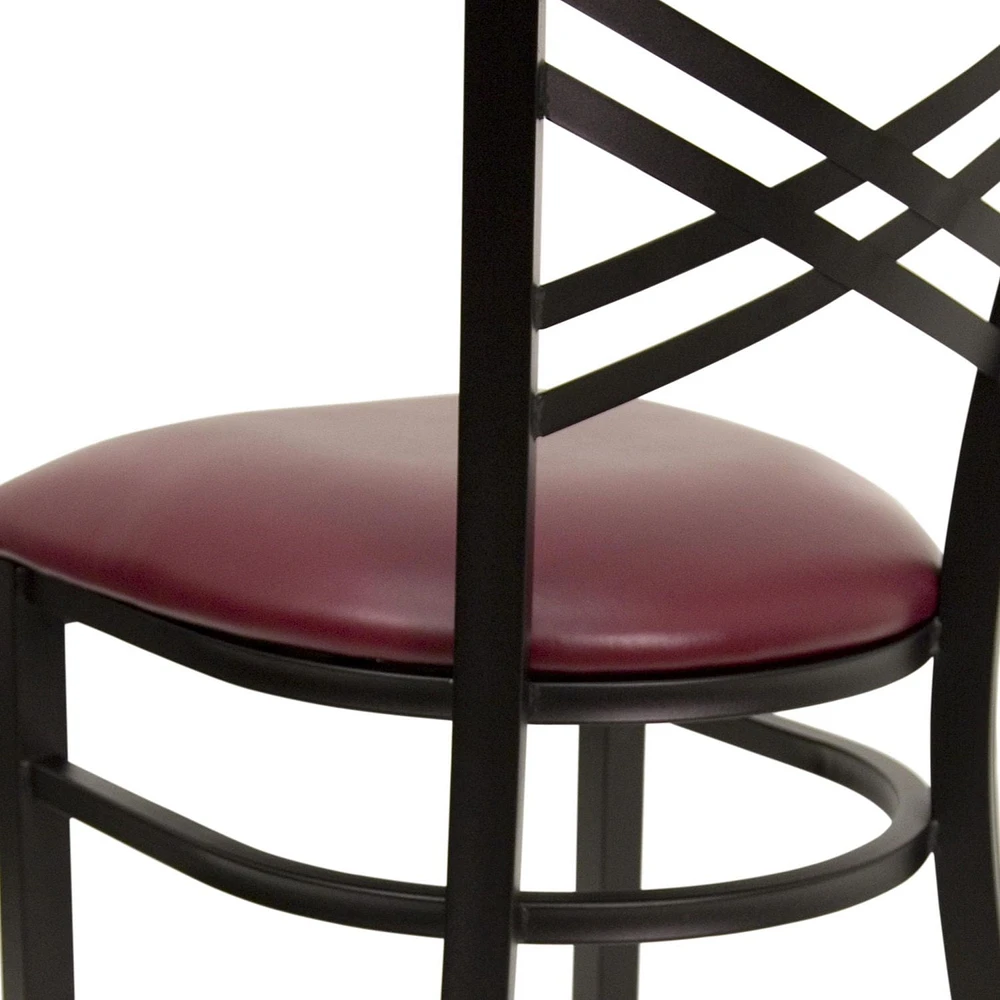 HERCULES Series Black ''X'' Back Metal Restaurant Chair