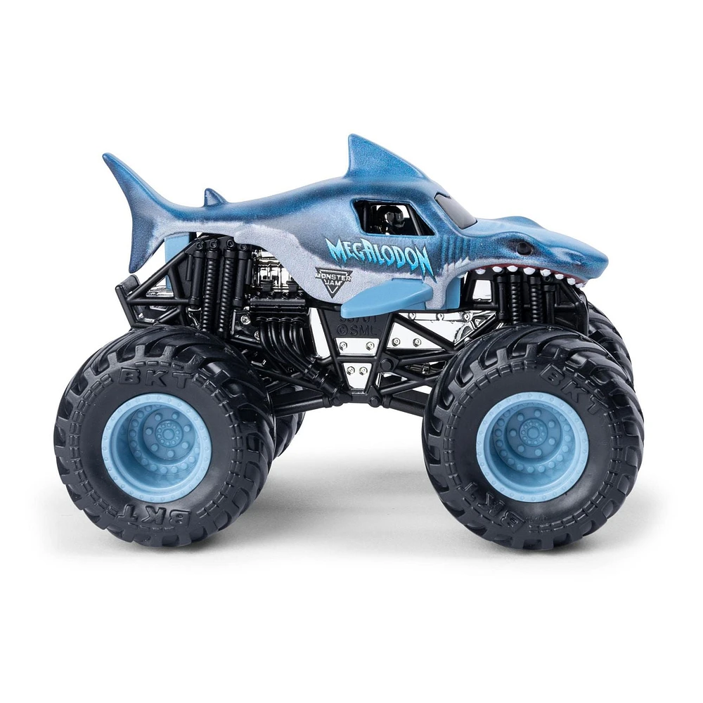 Monster Jam, Official Megalodon Monster Truck, Die-Cast Vehicle, Crazy Creatures Series, 1:64 Scale