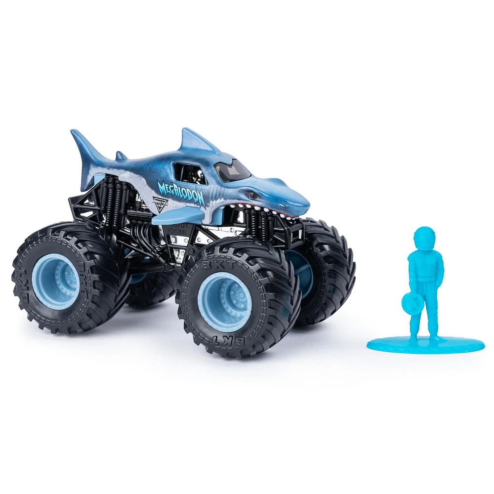 Monster Jam, Official Megalodon Monster Truck, Die-Cast Vehicle, Crazy Creatures Series, 1:64 Scale