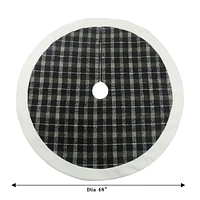 Holiday Time MDN 48 inches plaid tree skirt - Black and White