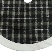 Holiday Time MDN 48 inches plaid tree skirt - Black and White