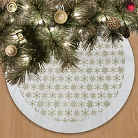 Holiday Time 48 inches cream velvet glitter tree skirt