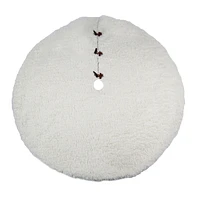 Holiday Time WW 48 inches cream Shrpa tree skirt