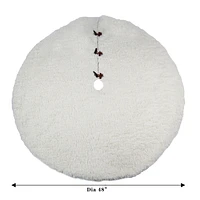 Holiday Time WW 48 inches cream Shrpa tree skirt