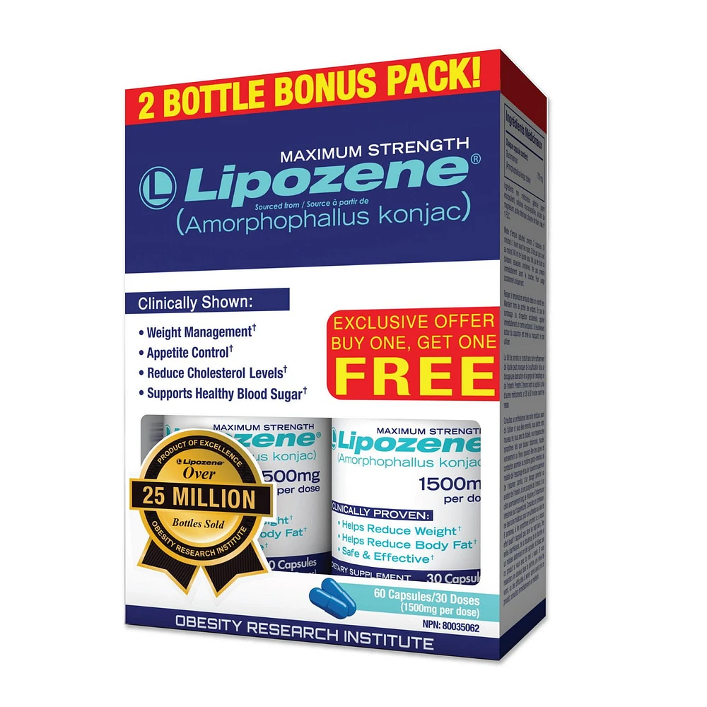 Lipozene Maximum Strength Weight Management Capsules, 60 Capsules