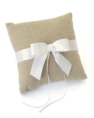 LINEN RING BEARER PILLOW WITH BOW