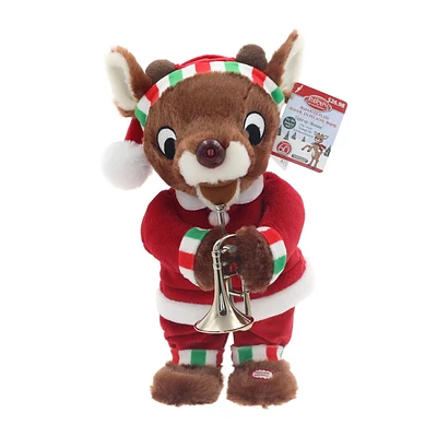  13” Rudolph The Red Nosed Reindeer Animated Rudolph With Trumpet Plush Toy, 13” Animated Rudolph With Trumpet