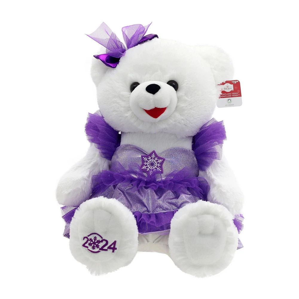 Holiday Time 15” Snowflake Teddy Dressed up Girl, 15 Snowflake Teddy Dressed up Girl