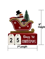 Holiday Time Snowman Advent Calendar 9" Tall Count Down To Christmas