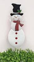 Holiday Time 28.5" Metal Snowman outdoor yard stake with glitter accents