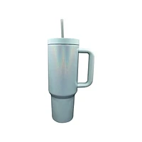 Holiday Time 40oz STAINLESS STEEL TUMBLER WITH STRAW GREEN, 40oz STAINLESS STEEL TUMBLER WITH STRAW GREEN