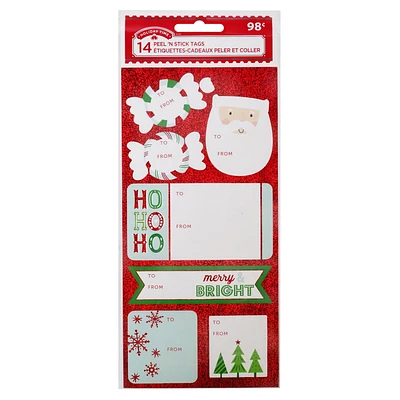 14ct Peel n Stick Gift Tags - Red Foil