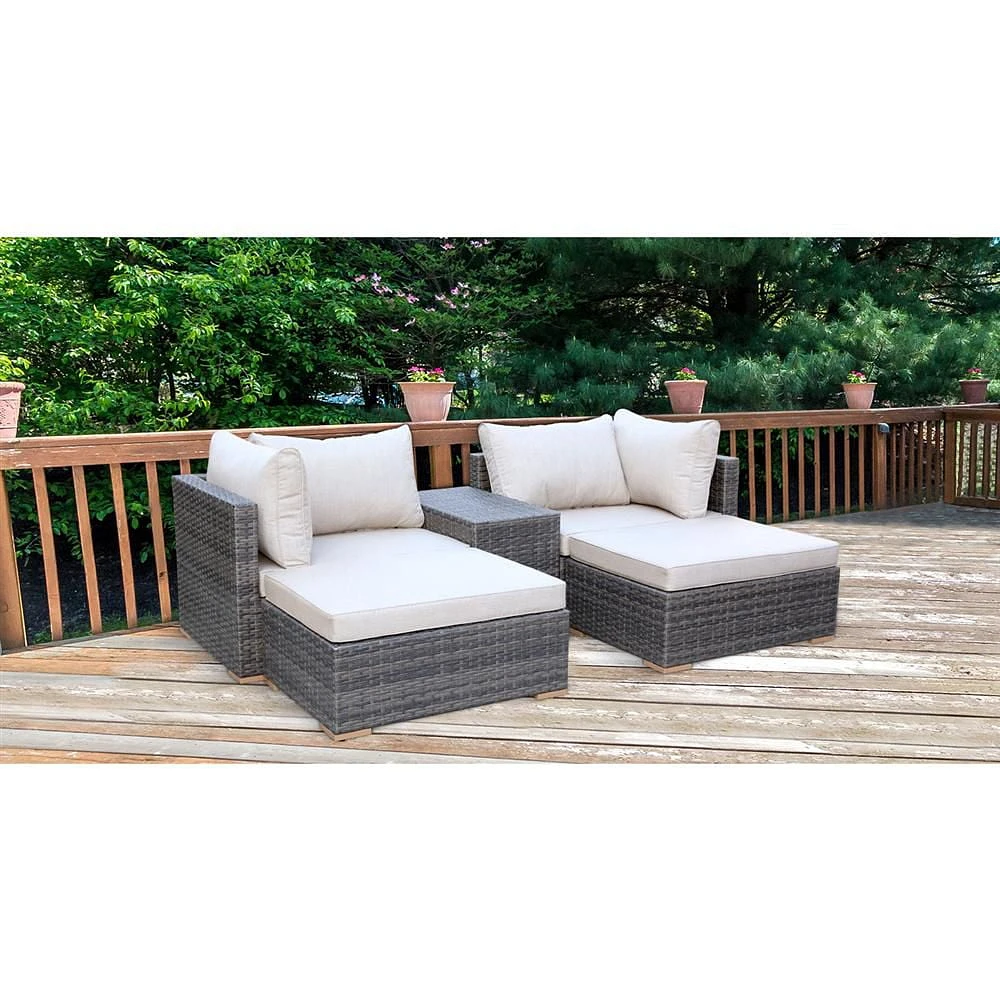 All-Space 5-piece Modular Patio Seating Set - Ash