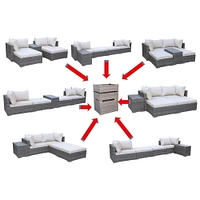 All-Space 5-piece Modular Patio Seating Set - Ash