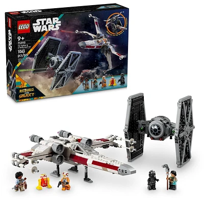 LEGO Star Wars TIE Fighter & X-Wing Mash-up Building Toy, Star Wars Gift for Kids with 2 Starfighters, 75393