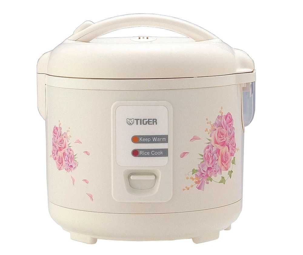 Tiger 5.5 Cup JAZ-A Series Conventional Rice Cooker With Floral Design, 5.5cups, Nonstick Pot