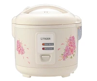 Tiger 5.5 Cup JAZ-A Series Conventional Rice Cooker With Floral Design, 5.5cups, Nonstick Pot