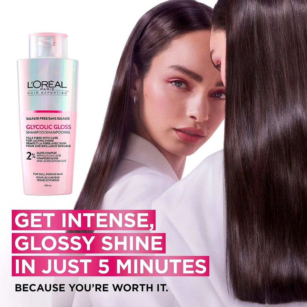 Glycolic Gloss Shampoo Hair Expertise, Glossy Shine Shampoo - 200ml