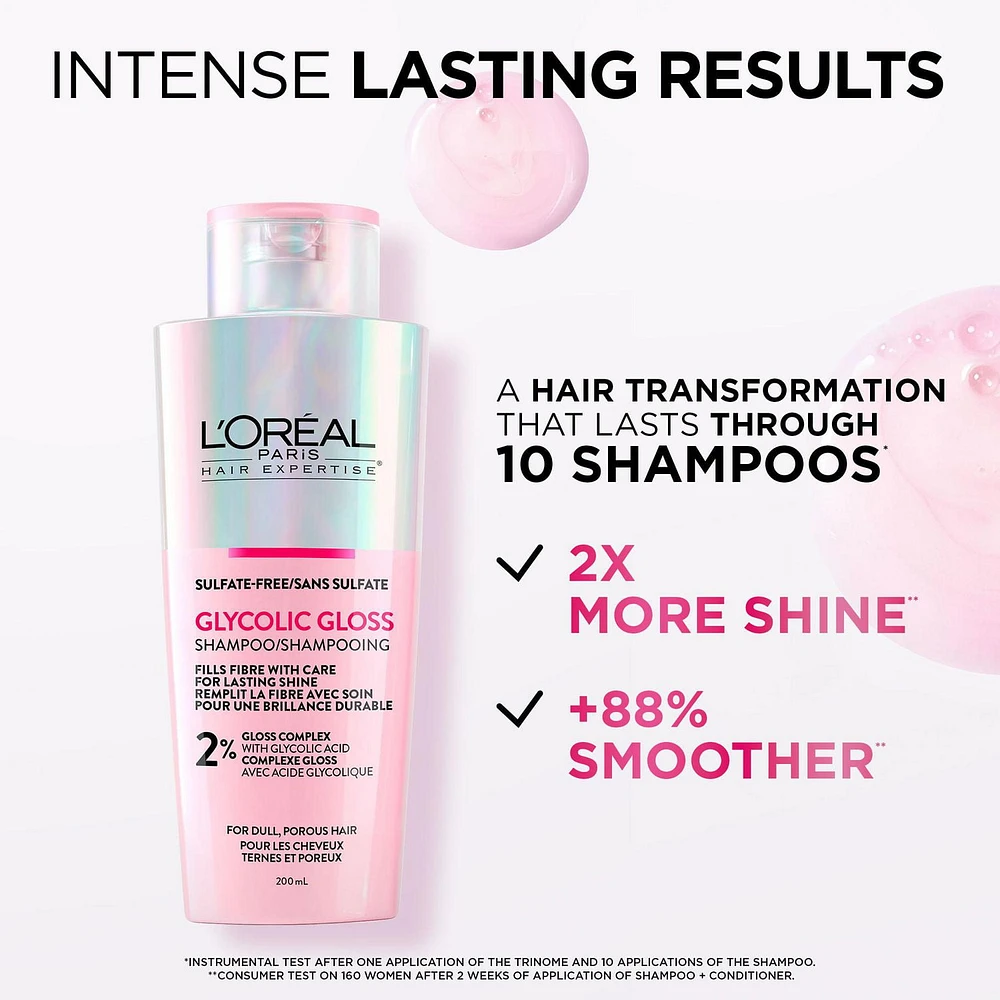 Glycolic Gloss Shampoo Hair Expertise, Glossy Shine Shampoo - 200ml