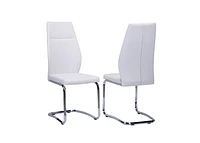 Topline Home Furnishings Grey Faux Leather Side Chairs