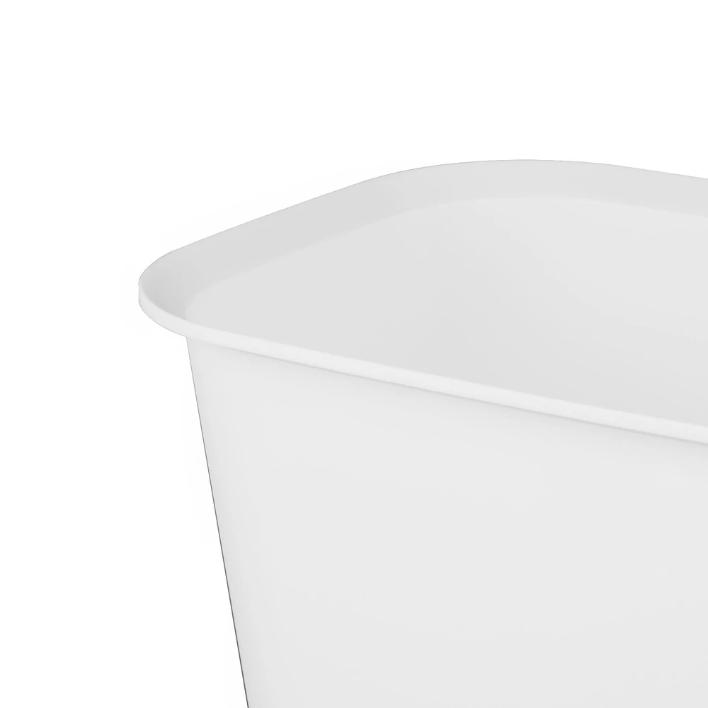 Sterilite 34 Liter Rectangular Wastebasket, White, 34L, White