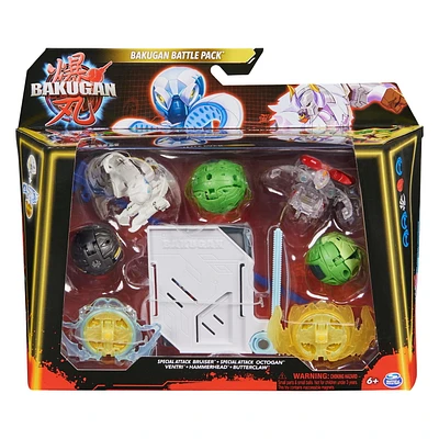 Bakugan Battle 5-Pack, Special Attack Bruiser, Octogan, Ventri, Hammerhead, Butterclaw; Customizable, Spinning Action Figures, Kids Toys for Boys and Girls 6 and up