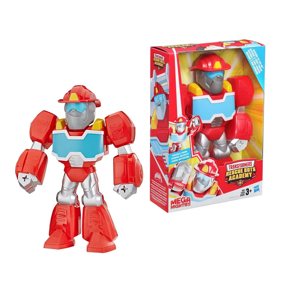 Playskool Heroes Mega Mighties Transformers Rescue Bots Academy Optimus Prime Figure 10-inch Figure, Collectible Toys for Kids Ages 3 and Up