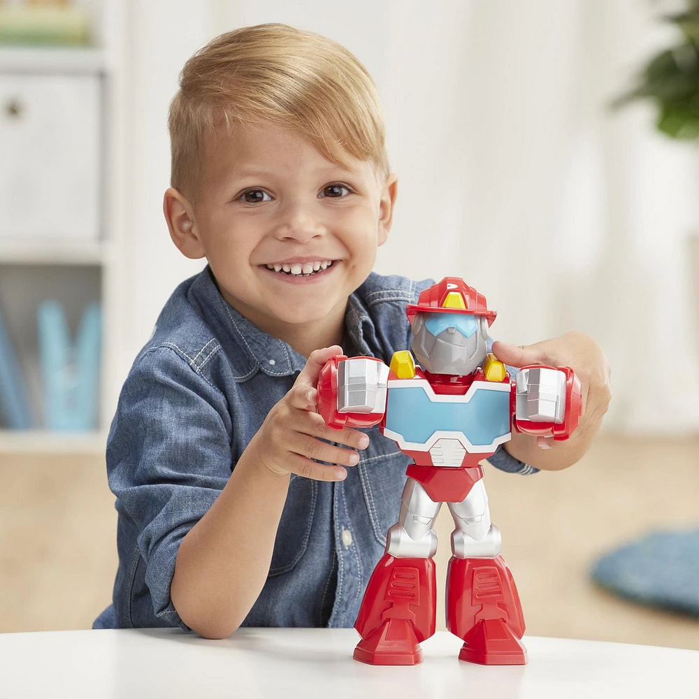 Playskool Heroes Mega Mighties Transformers Rescue Bots Academy Optimus Prime Figure 10-inch Figure, Collectible Toys for Kids Ages 3 and Up