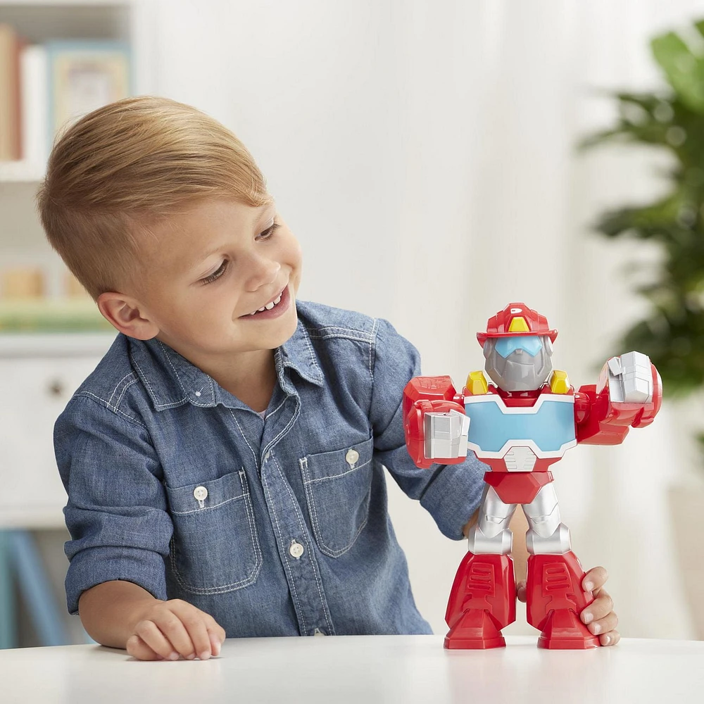 Playskool Heroes Mega Mighties Transformers Rescue Bots Academy Optimus Prime Figure 10-inch Figure, Collectible Toys for Kids Ages 3 and Up