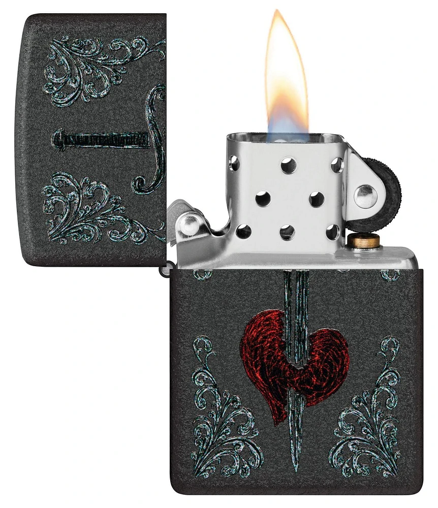 Zippo Heart Dagger Tattoo Design (48617)