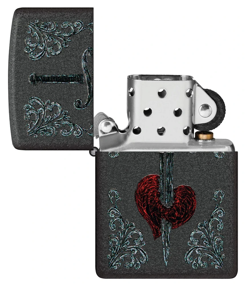 Zippo Heart Dagger Tattoo Design (48617)