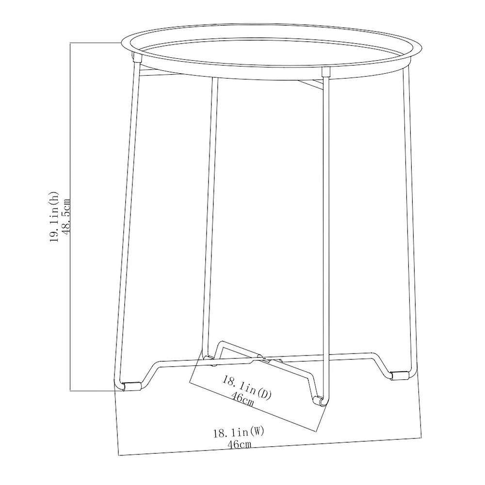 Mainstays Patio Tray Top Side Table