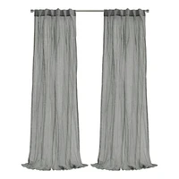 Loft Living Peoria Sheer Dual Header Single Curtain Panel 52 x in