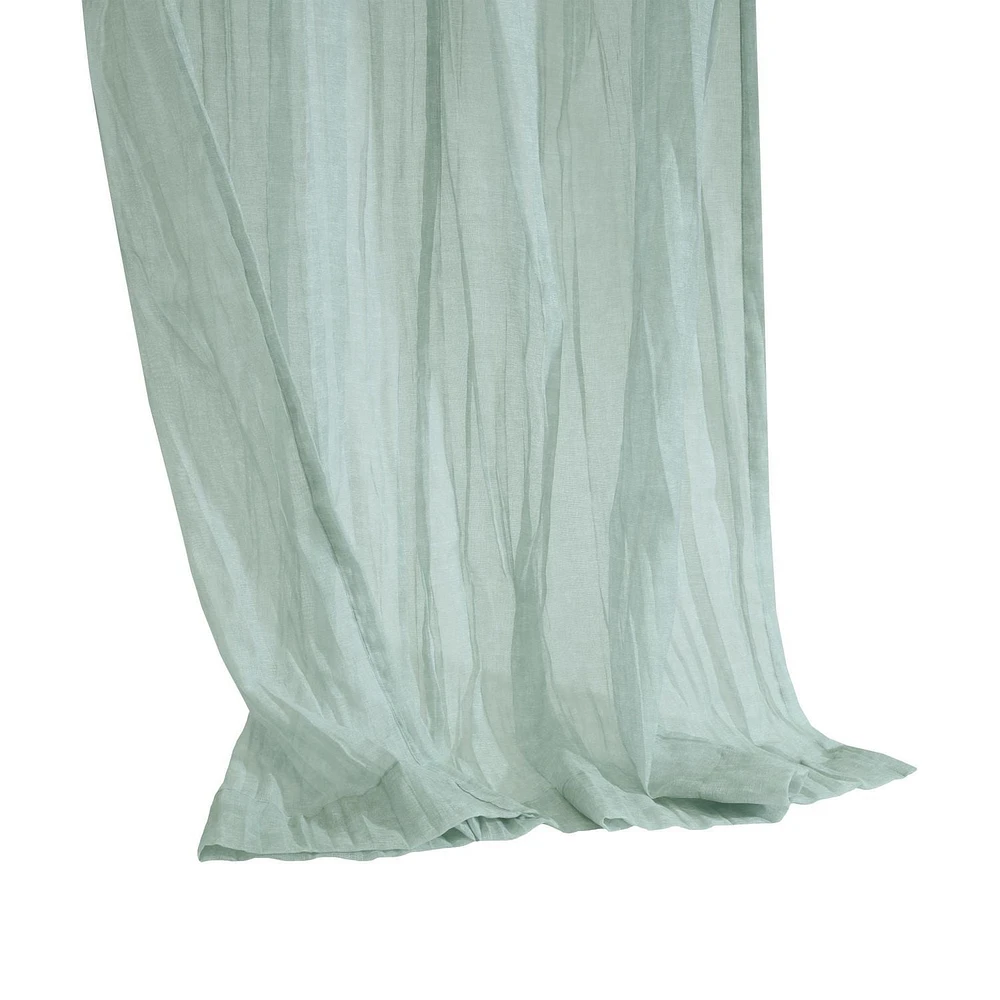 Loft Living Peoria Sheer Dual Header Single Curtain Panel 52 x in Pale Thyme