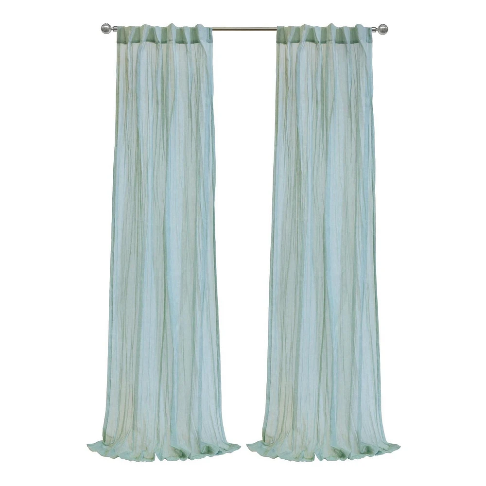 Loft Living Peoria Sheer Dual Header Single Curtain Panel 52 x in Pale Thyme