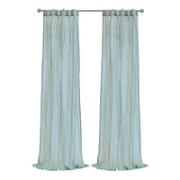 Loft Living Peoria Sheer Dual Header Single Curtain Panel 52 x in Pale Thyme