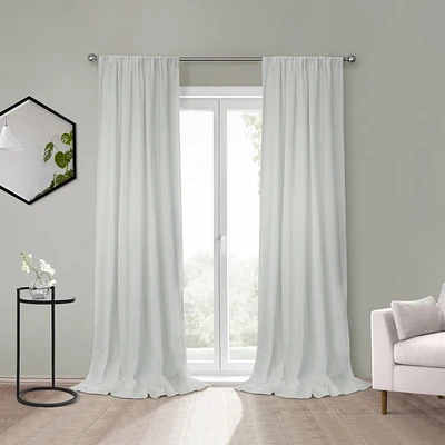 Loft Living Surrey Light Filtering Dual Header Single Curtain Panel 52 x 84 in White