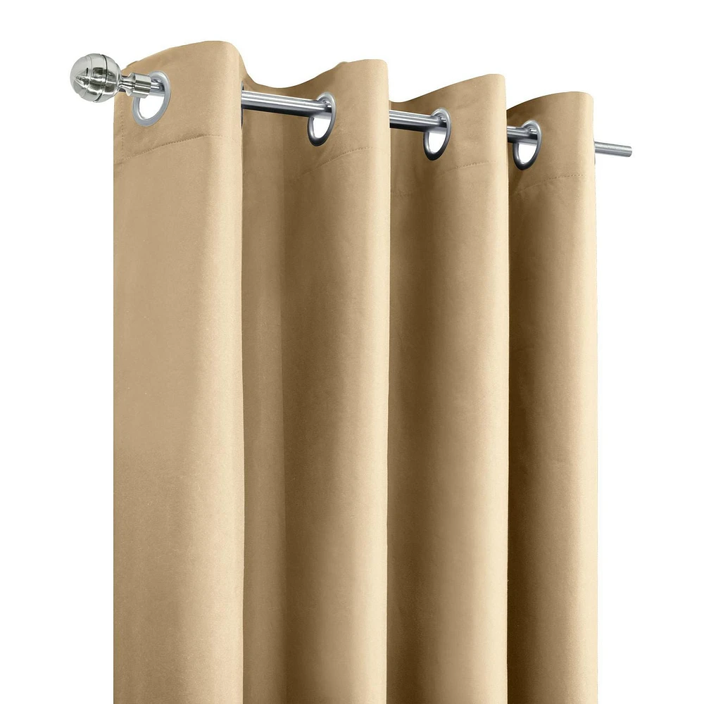 Loft Living Augustow Blackout Grommet Single Curtain Panel 52 x 63 in Taupe