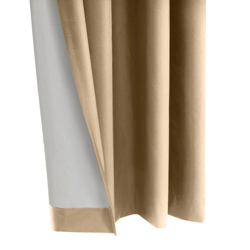 Loft Living Augustow Blackout Grommet Single Curtain Panel 52 x 63 in Taupe