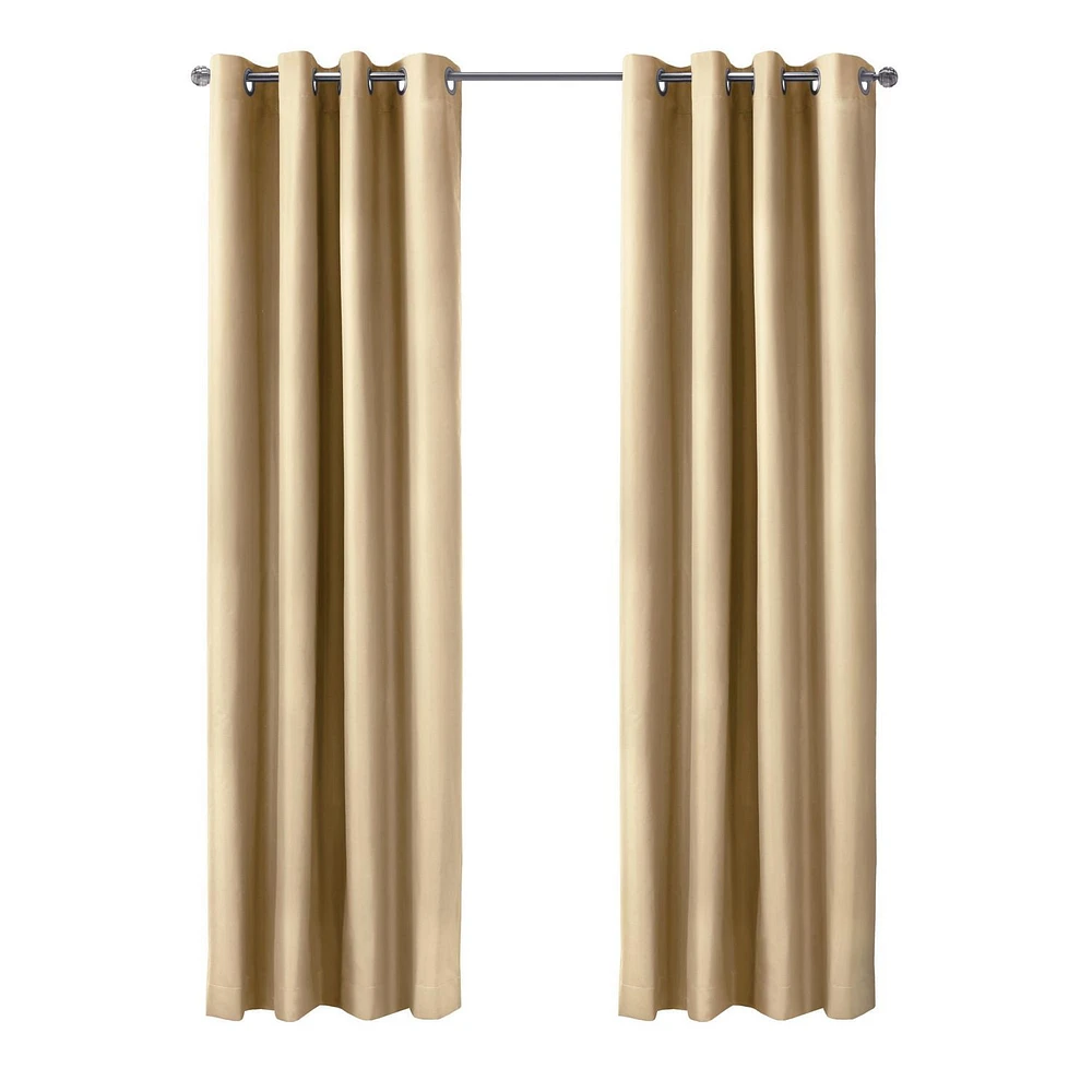 Loft Living Augustow Blackout Grommet Single Curtain Panel 52 x 63 in Taupe