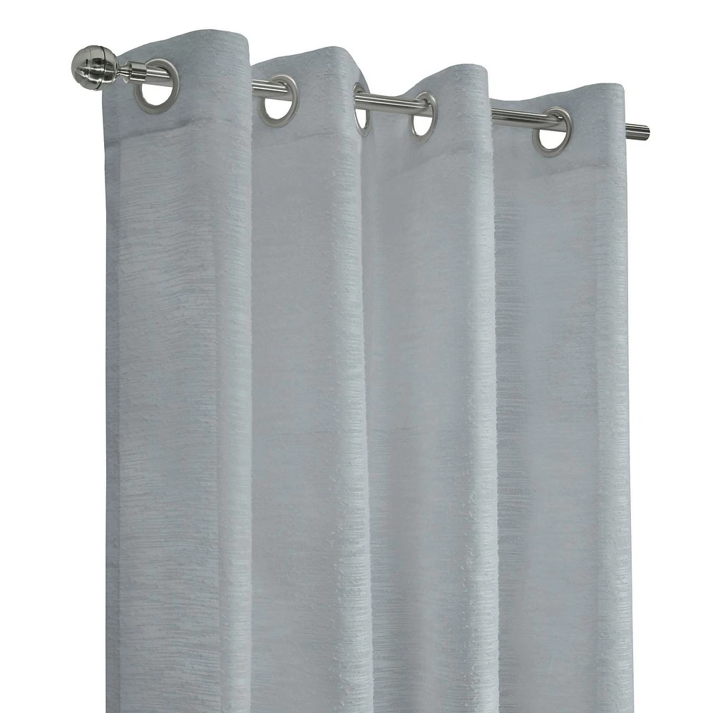 Loft Living Banan Sheer Grommet Single Curtain Panel 52 x 95 in Light Grey