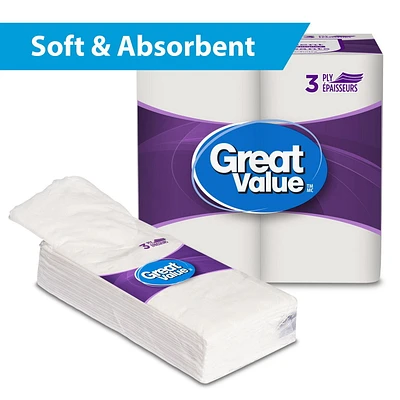 Great Value, Facial Tissues, 8 pocket packs, 10 tissues per pack, 8 Pocket Packs