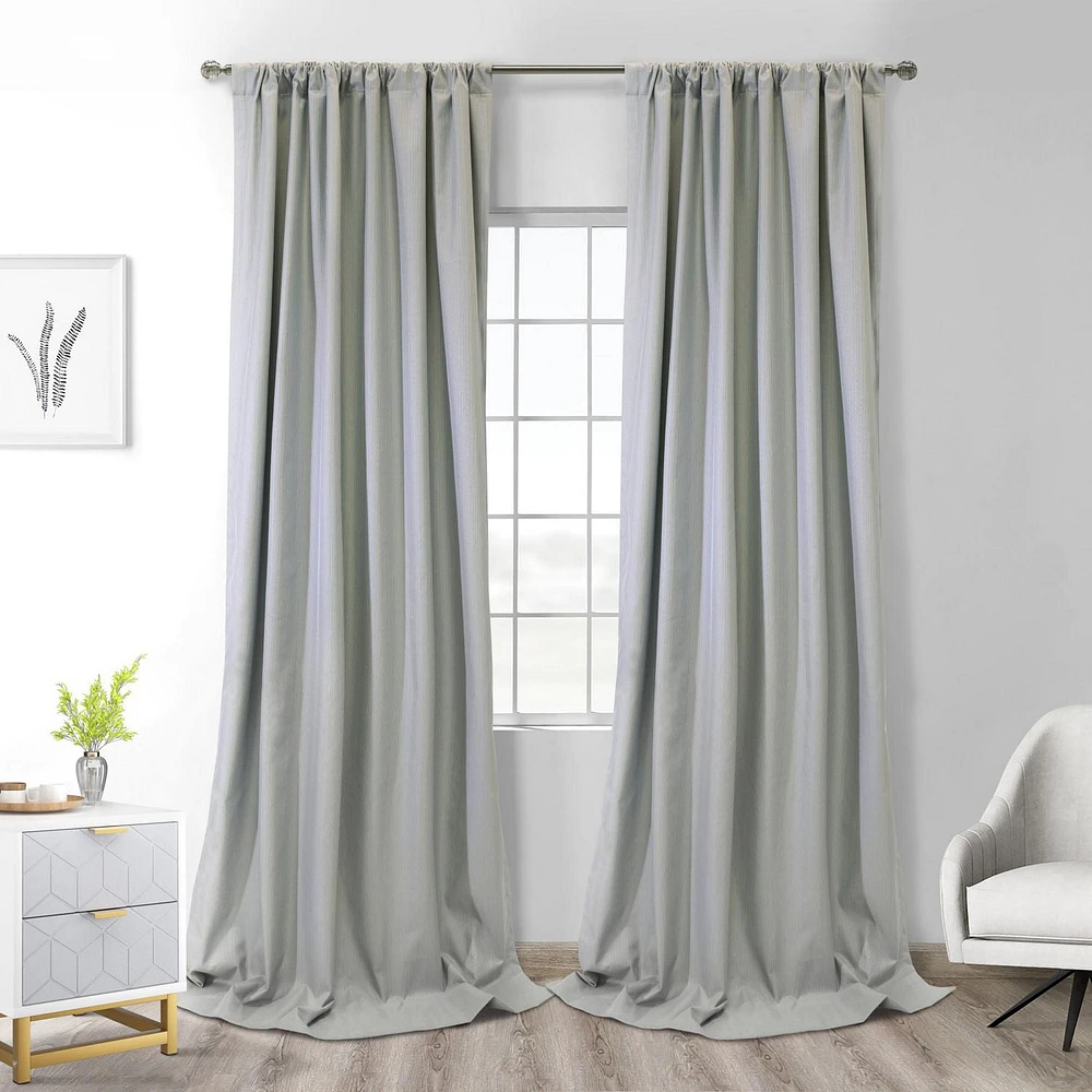 Loft Living Bexley Blackout Dual Header Single Curtain Panel 52 x 108 in Grey