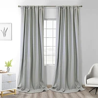 Loft Living Bexley Blackout Dual Header Single Curtain Panel 52 x 108 in Grey