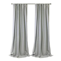 Loft Living Bexley Blackout Dual Header Single Curtain Panel 52 x 108 in Grey