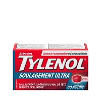 Tylenol Ultra douleur migraine, comp. FaciliT, 500 mg d'acétaminophène Plus 65 mg de caféine 80 unités