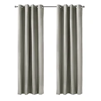 Loft Living Augustow Blackout Grommet Single Curtain Panel 52 x 95 in Light Grey